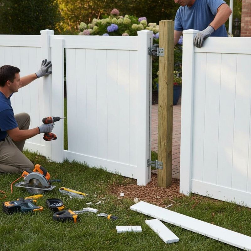 Local Pvc Fence Installation pros at work